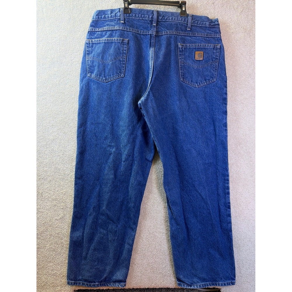 Carhartt B187 DST Loose Fit Jeans Mens 42x32 Blue Denim Workwear Pants - Picture 3 of 8